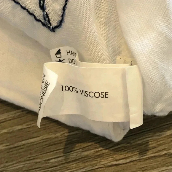 Poupette St Barth Blue White Embroidered Off Shoulder Mini Dress Size Small - Picture 12 of 14